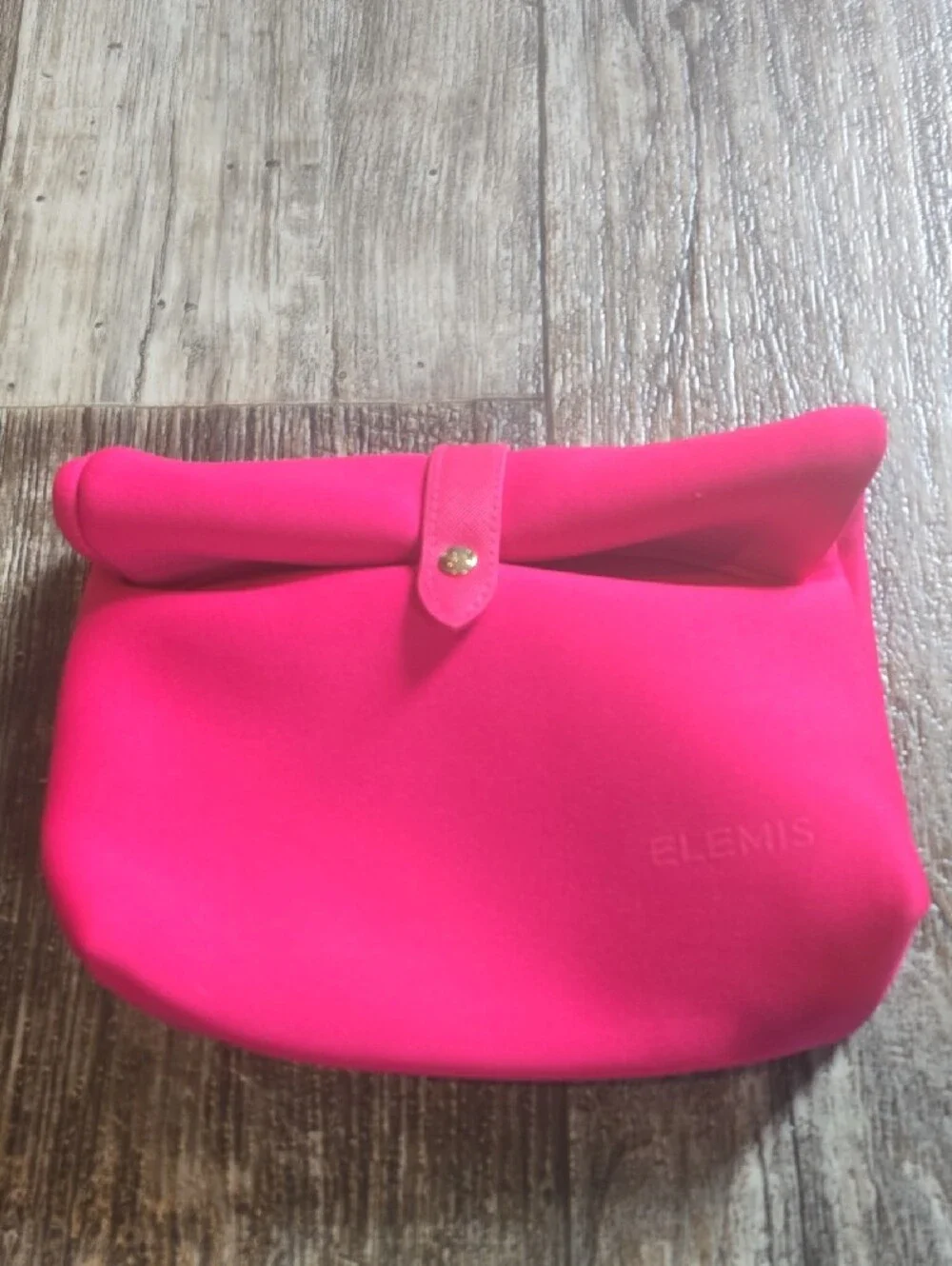 ELEMIS Hot Pink Cosmetic Pouch with Gold Snap